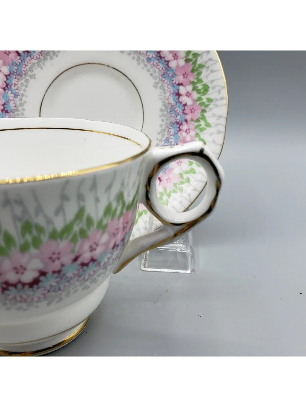 Royal Stafford Teacup & Saucer GLENDALE Petite Flowers England Bone China